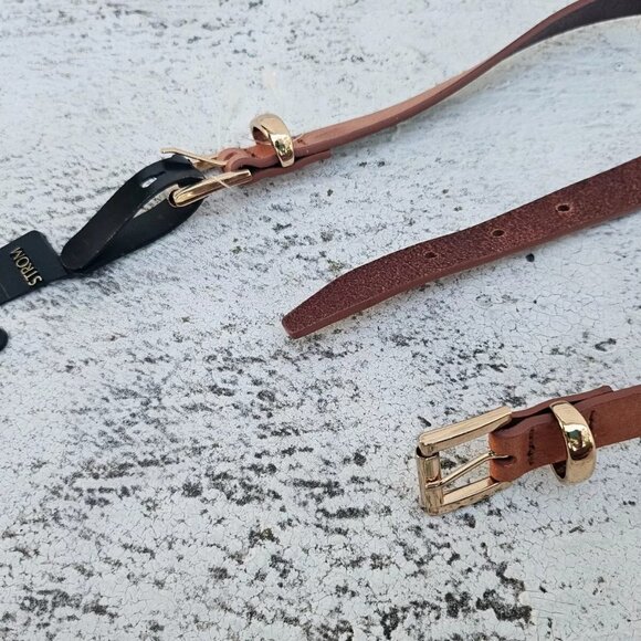 Another Line Women Belt Brown Genuine Leather Waistband Pin Buckle Belt Size S main image 10